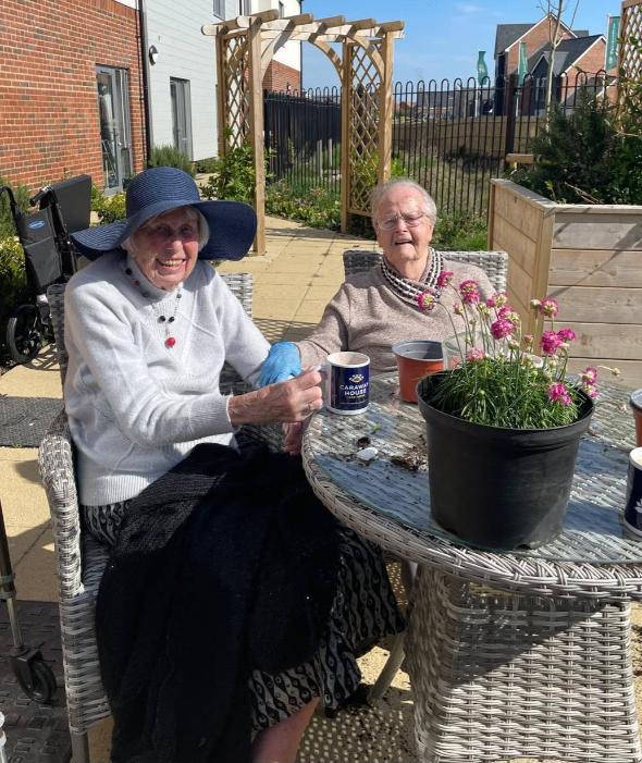 residents in garden
