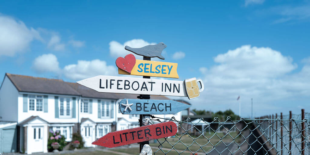 Wooden Signs at Selsey Beach