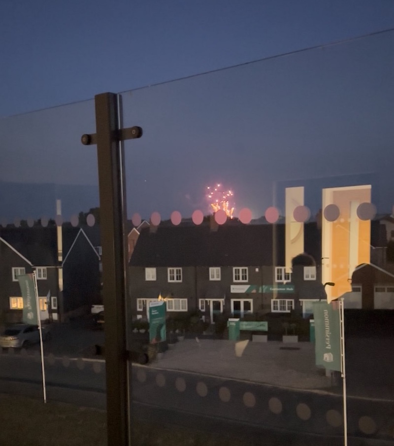 fireworks in the distance