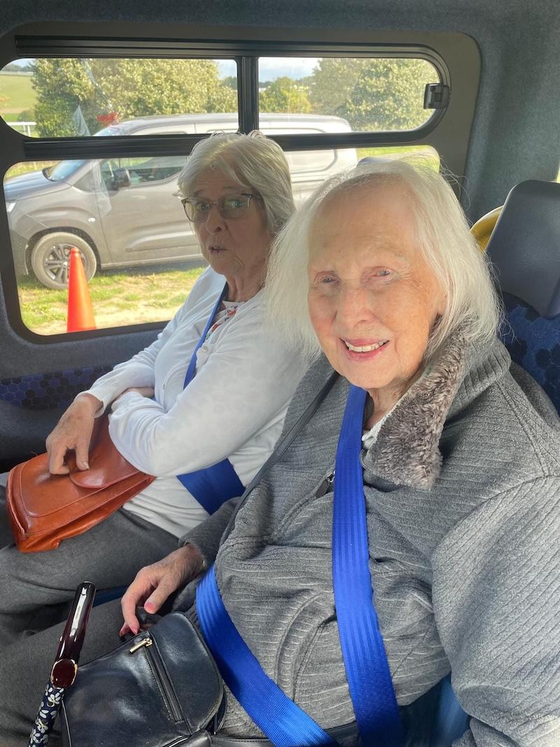 residents sat on our minibus