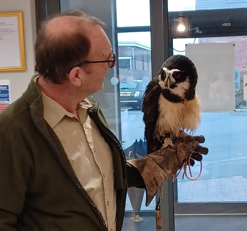 handler with owl