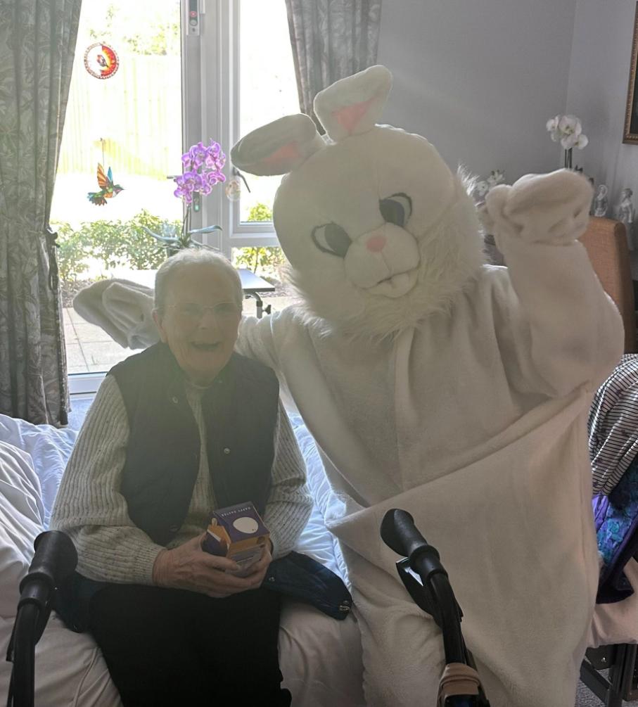 easter bunny with resident 