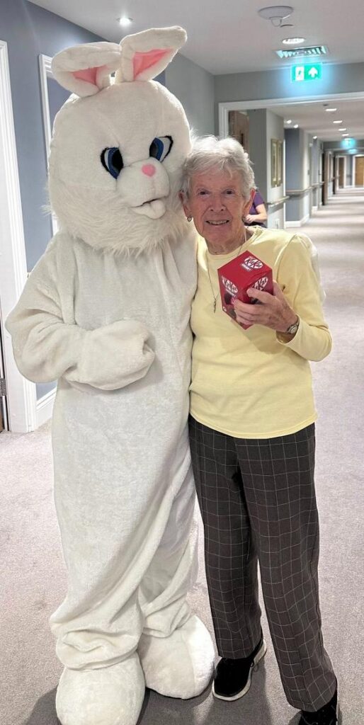 easter bunny with resident 
