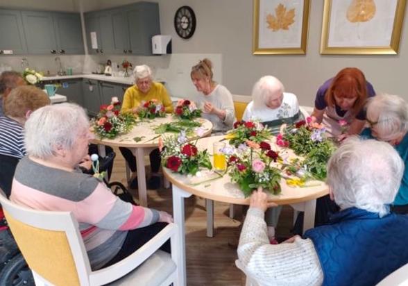 flower arranging at caraway house